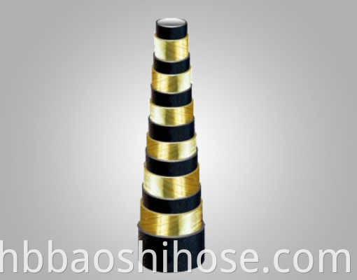 High Pressure Six Steel Wire Spiraled Reinforcements Rubber Hose